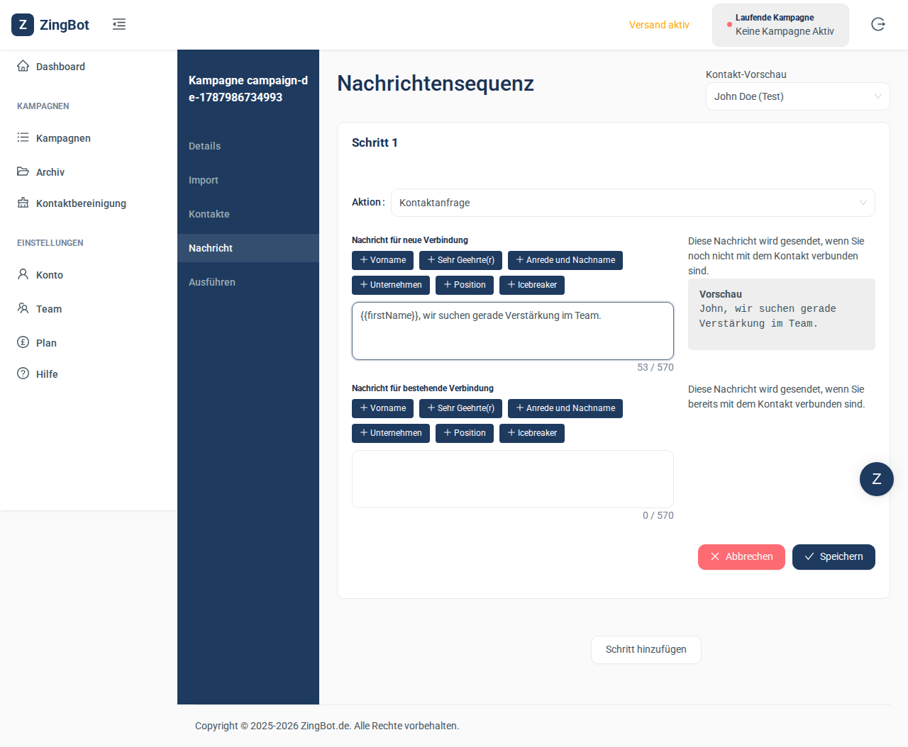 ZingBot Dashboard